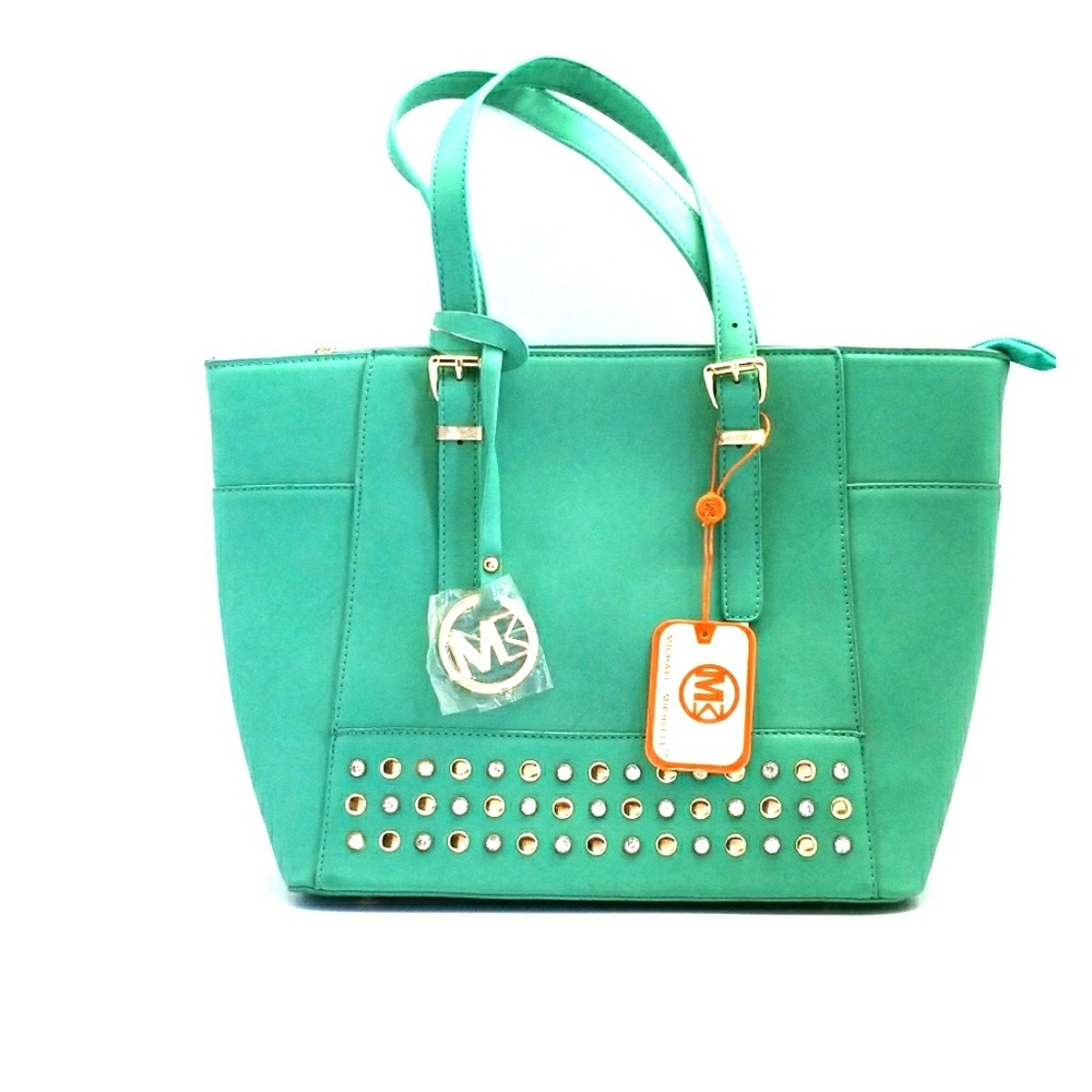 Studded teal Michael Michelle purse